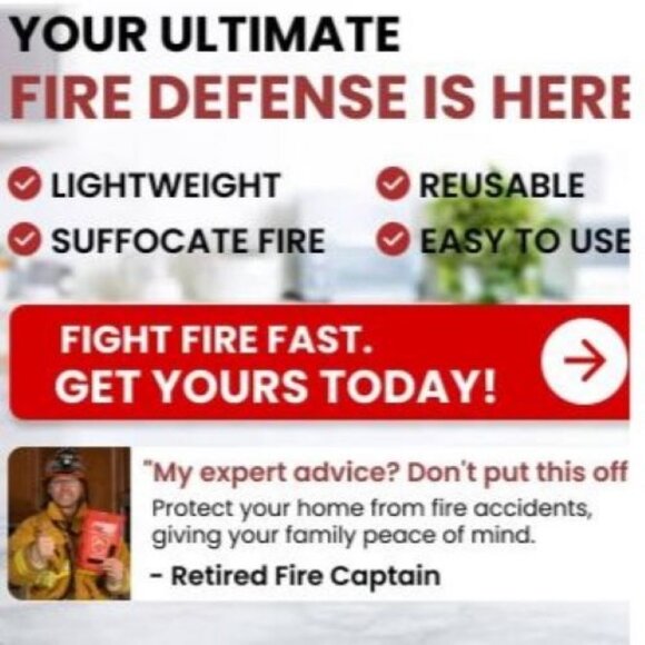 Unbranded Other - Emergency Fire Blanket 39''x39'' Reusable Ultimate Fire Defense Tool is Here